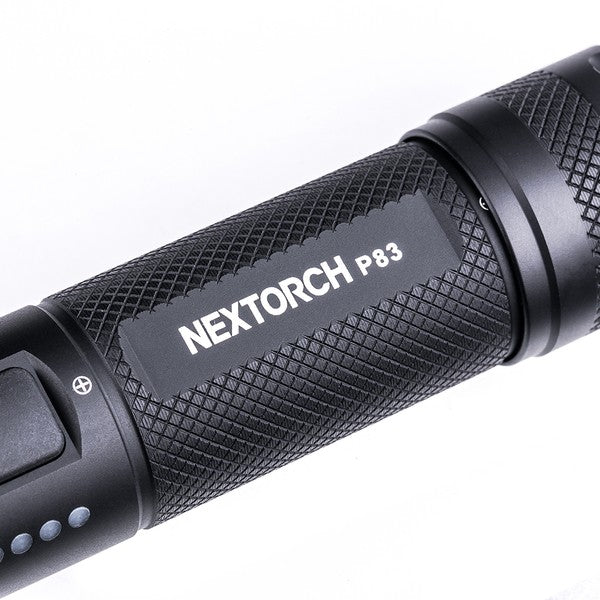 NEXTORCH - P83  2100 lumens recharge flashlight. Type-C rechargeable flashlight with red and blue emergency flash