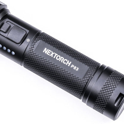 NEXTORCH - P83  2100 lumens recharge flashlight. Type-C rechargeable flashlight with red and blue emergency flash
