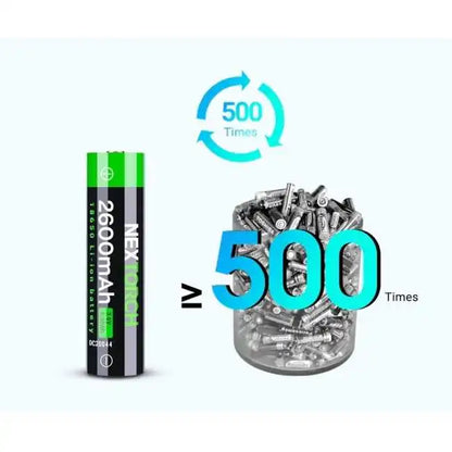 NEXTORCH - 18650-2600mAh Type C Rechargeable Li-ion Battery